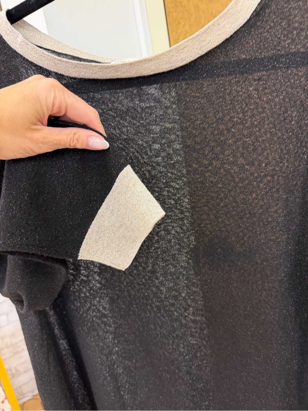 Dries Van Noten Sheer Black Lightweight Sweater W Silver Trim EUC - Picture 5 of 16